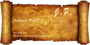 Juhos Pál névjegykártya
